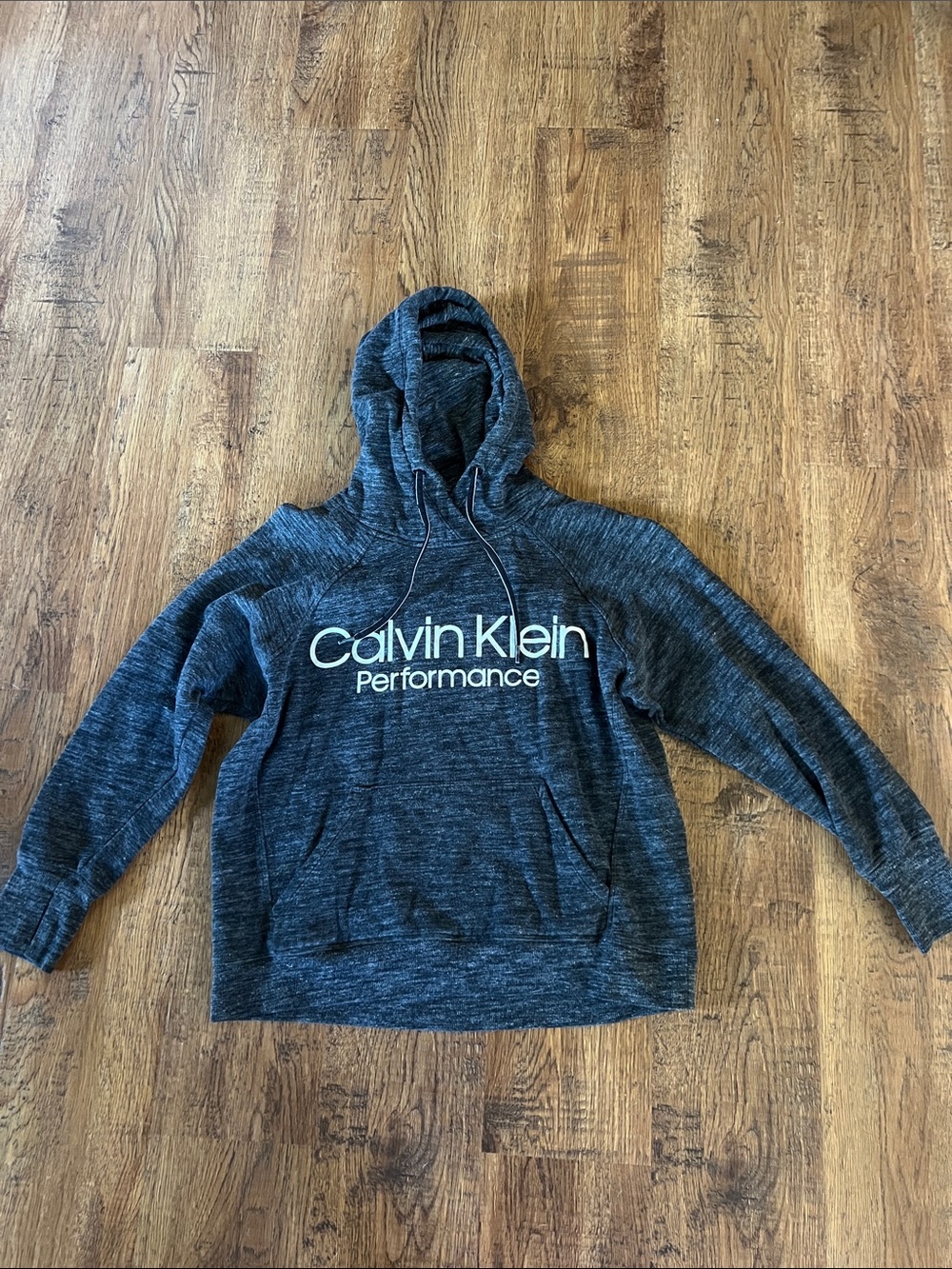 Calvin Klein Performance Heather Charcoal Hooded Sweatshirt